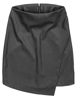 ECO LEATHER ENVELOPE SKIRT BLACK (GOOD111)