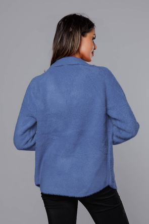 Kurtka alpaka na guziki ciemnoniebieska