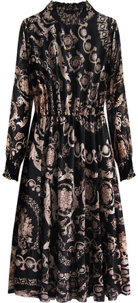 SCHWARZES CHIP MIDI KLEID (497ART)