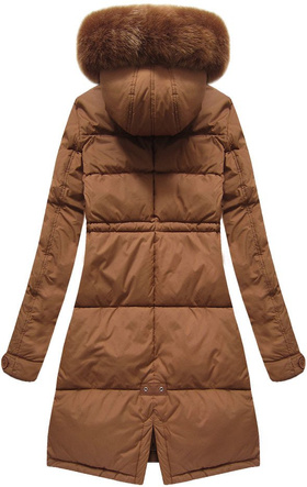 LANGE WINTER JACKE MIT KAPUZE FUCHSROT (7752BIG)