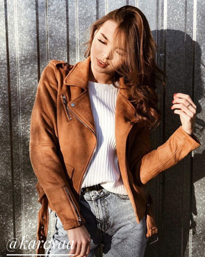 SUEDE MOTORCYCLE JACKET BLACK (6008)