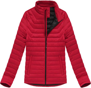 PIKOWANA KURTKA Z PUCHEM NATURALNYM CZERWONA (5020)