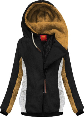 CIEPŁA BLUZA Z KAPTUREM CZARNA (657A)