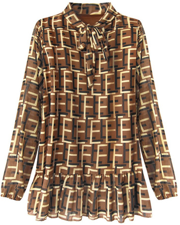 CHIFFON DRESS BROWN (236ART)