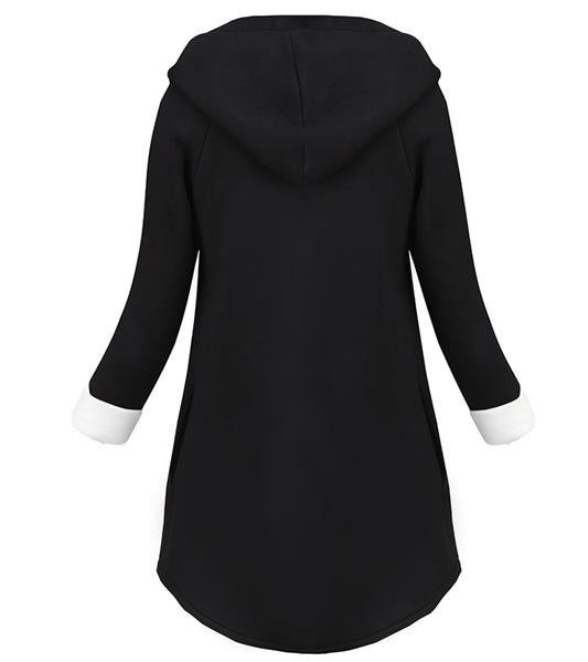 NEOPRENE HOODED BLAZER BLACK+WHITE (8008-1)