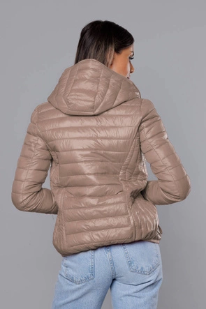Lekka beżowa kurtka z kapturem