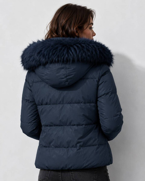 SHORT QUILTED NAVY JACKET (7694)