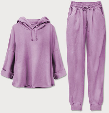 BAWEŁNIANY KOMPLET SPORTOWY DAMSKI LILAC (609ART)