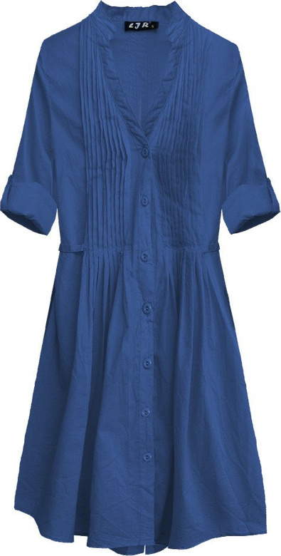 LONGLINE CRUSHED COTTON SHIRT BLUE (1043)