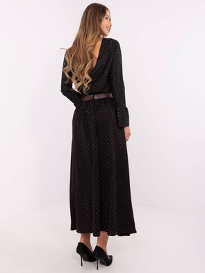 Długa czarna spódnica z aplikacją