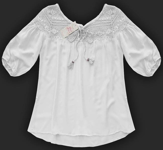 ZWIEWNA BLUZKA BOHO BIAŁA (GOOD46)