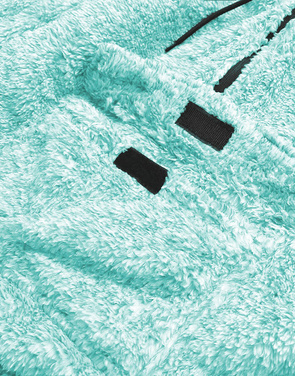 Miętowa pluszowa bluza kangurka