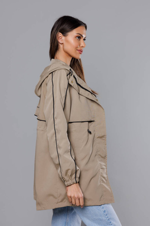Cienka parka beżowa