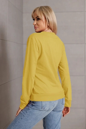 Cienka gładka bluza żółta