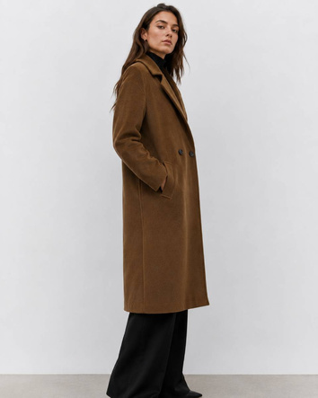 Płaszcz damski oversize do kolan camel