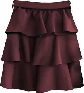 SPÓDNICA Z EKOSKÓRY MINI BURGUNDOWA (510ART)