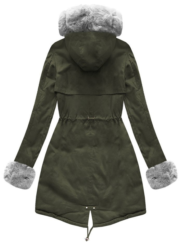 BAUMWOLLE PARKA MIT FELL KHAKI (XW793X)