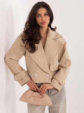 Wełniana kurtka alpaka w kolorze jasnego beżu