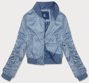 Krótka bomberka damska w kolorze niebieskim