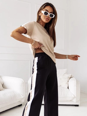 Letni damski zestaw sportowy beżowy