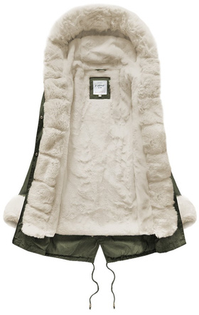 THICK WINTER PARKA WITH LINER KHAKI-BEIGE (X3366X)