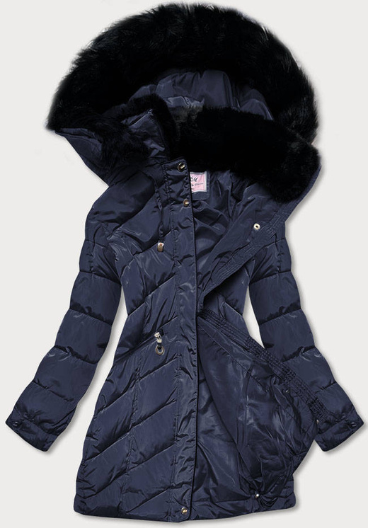 STEPPJACKE MIT KAPUZE MARINEBLAU (W732)