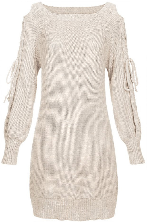 LACE-UP SHOULDER JUMPER BEIGE (113ART)
