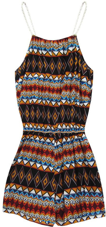 SHORT PATTERNED JUMPSUIT BLACK (9936)