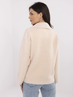 Wełniana kurtka alpaka w kolorze jasnego beżu