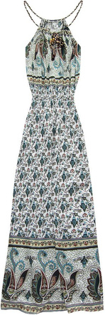 MAXI PATTERNED DRESS WHITE-GREEN (2636)