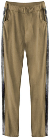 BAUMWOLLE HOSE MIT SEITLICHEM STREIFEN KARAMELL (193ART)