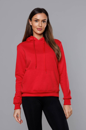 Damska bluza z kapturem czerwona