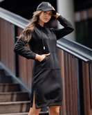 Czarna sukienka basic przed kolano