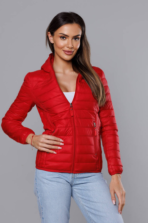 Lekka czerwona kurtka z kapturem