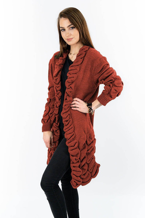 JUMPER WITH RUFFLES BRICK-RED (126ART)