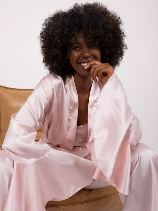 Satynowy komplet nocny jasny róż