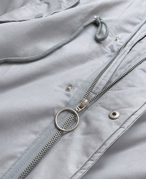 NATURDAUNE BAUMWOLLE WINTER PARKA MIT KAPUZE GRAU (7085)
