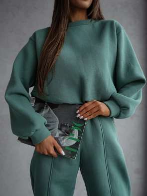 Zielony bawełniany dres damski