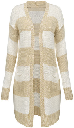 LONGPULLOVER MIT TASCHEN WEIß-BEIGE (112ART)