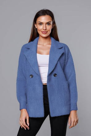 Kurtka alpaka na guziki ciemnoniebieska