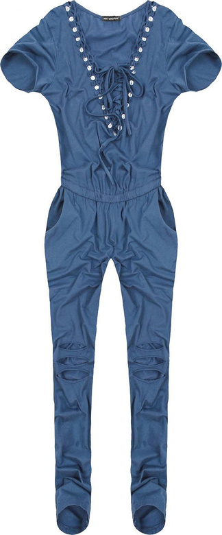 LACE-UP JUMPSUIT BLUE (ART32)