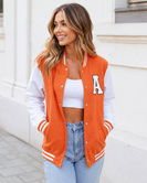 Rozpinana bluza college pomarańczowa
