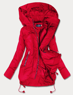 TRAPEZOWA KURTKA DAMSKA CZERWONA (959)
