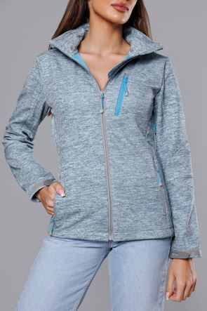 Szaro-niebieska kurtka sportowa typu softshell