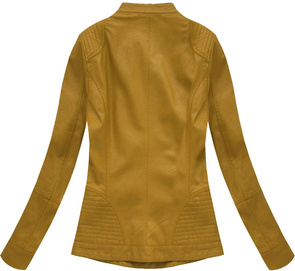 ECO LEATHER BIKER JACKET YELLOW (5233BIG)