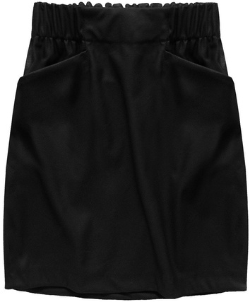 ÖKO LEDER ROCK MIT TASCHEN SCHWARZ (131ART)