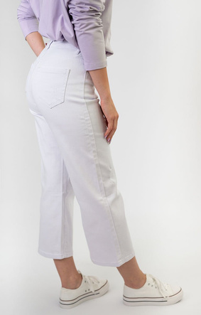 Białe szerokie spodnie damskie kuloty