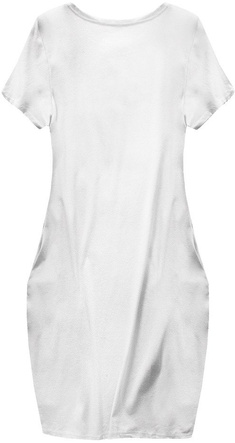 WORD PRINTED OVERSIZED DRESS WHITE (145ART)