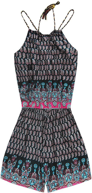 KURZ OVERALL GEMUSTERT SCHWARZ (9713)