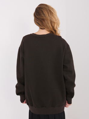 Ocieplana długa bluza basic ciemnobrązowa